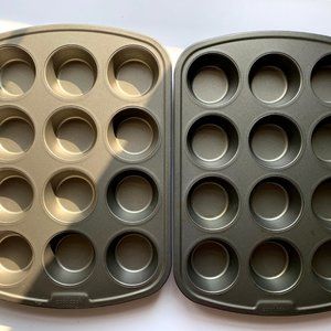 GUC Set of 2 Good Cook 12 Cup Cupcake/Muffin Pans